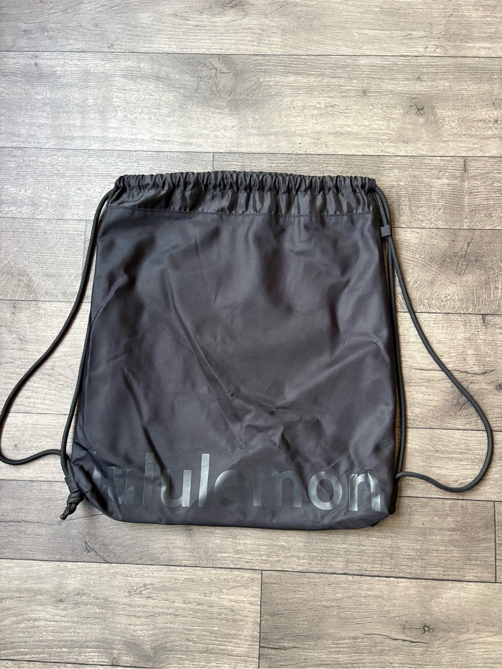 lululemon athletica Black Drawstring Backpack with Subtle Logo